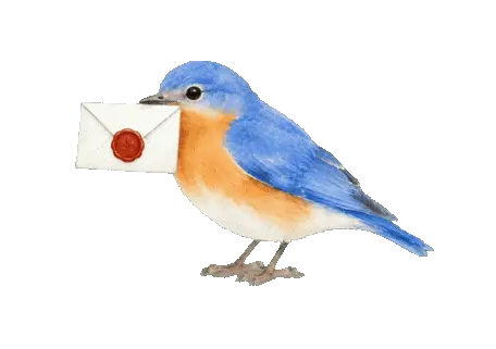 Bird carrying an envelope